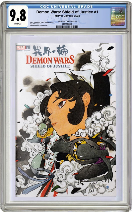 CGC 9.8 Demon Wars: Shield of Justice #1 (2022) Peach Momoko variant