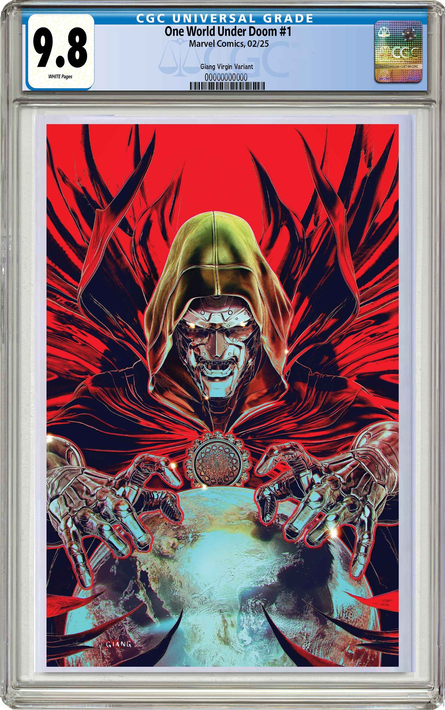 PREORDER: CGC 9.8 One World Under Doom #1 John Giang Virgin Variant