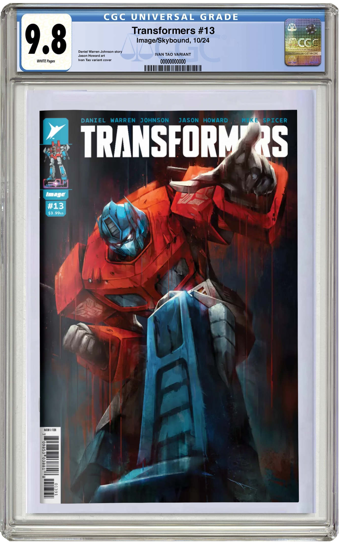 PREORDER: CGC 9.8 Transformers #13 Ivan Tao NYCC 2024 Trade Dress Variant