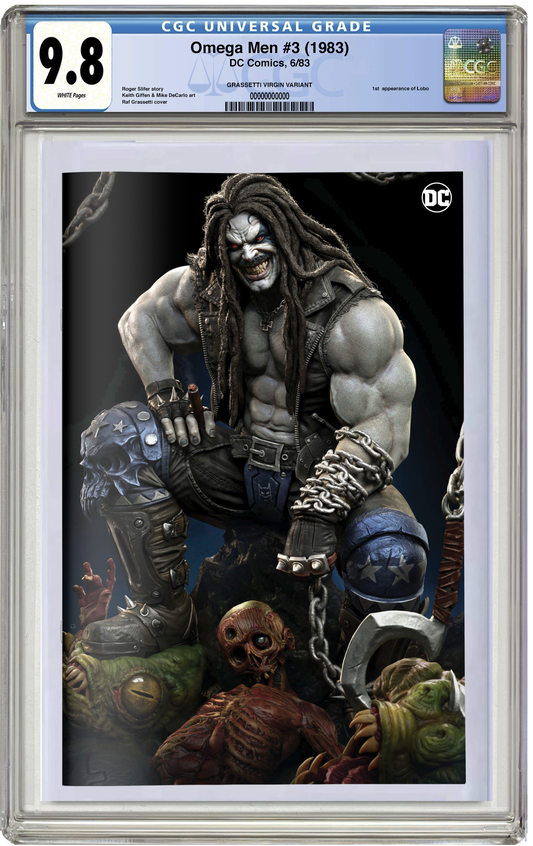 PREORDER: CGC 9.8 Omega Men #3 (1st app. LOBO!) Raf Grassetti Virgin Variant