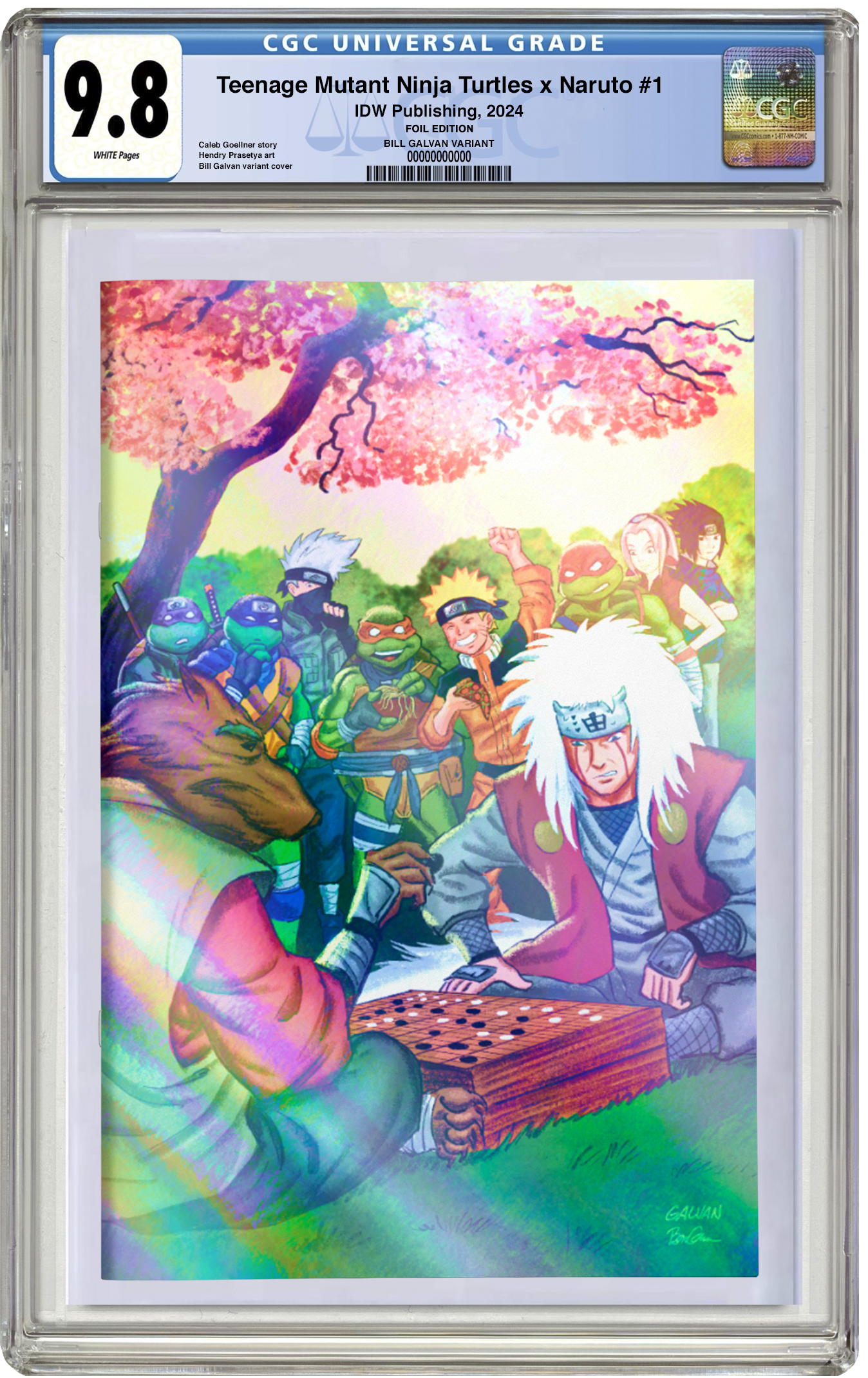 PREORDER: CGC 9.8 TMNT x Naruto #1 Bill Galvan Chess Foil Virgin Variant