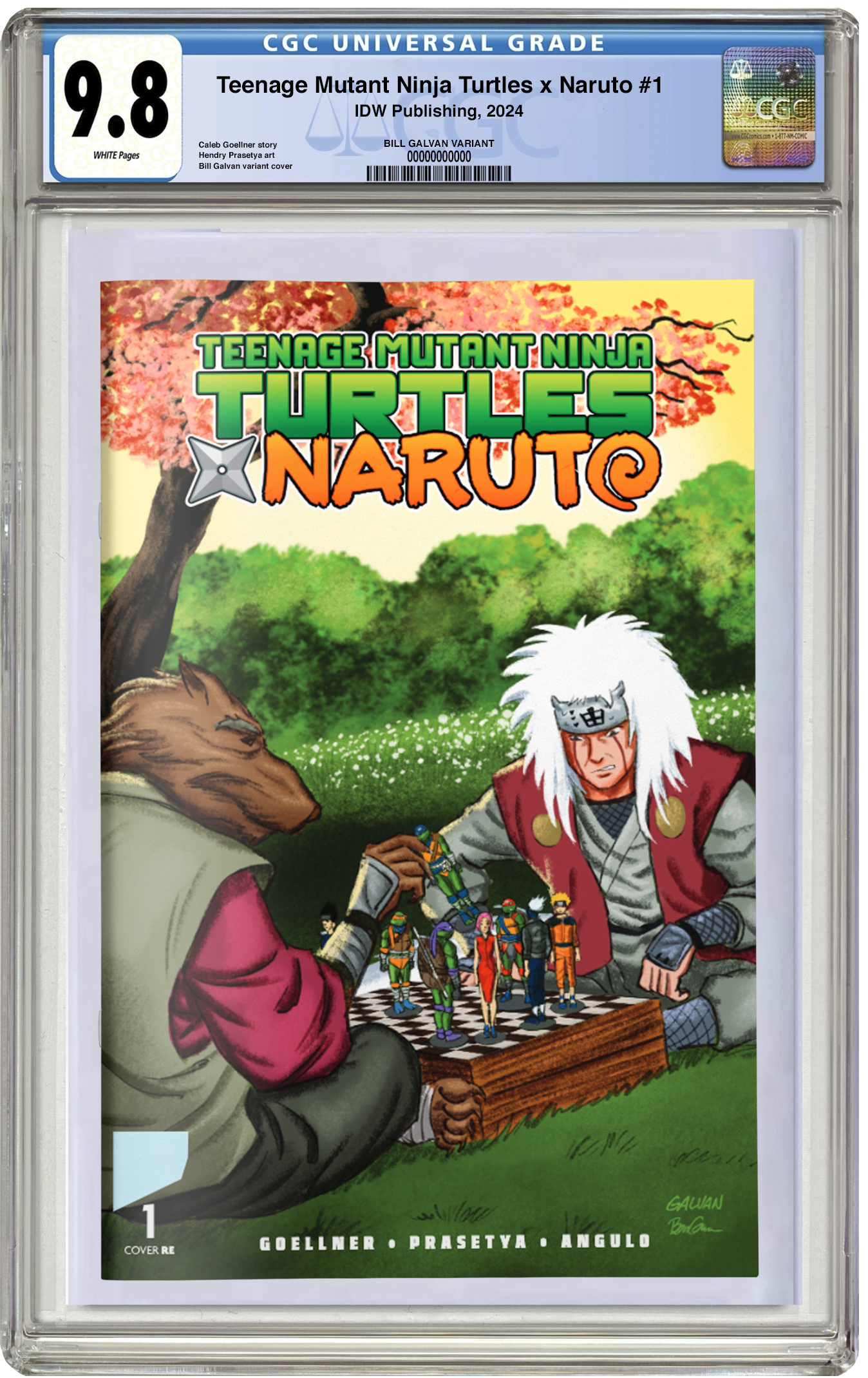 PREORDER: CGC 9.8 TMNT x Naruto #1 Bill Galvan Chess Trade Dress Variant