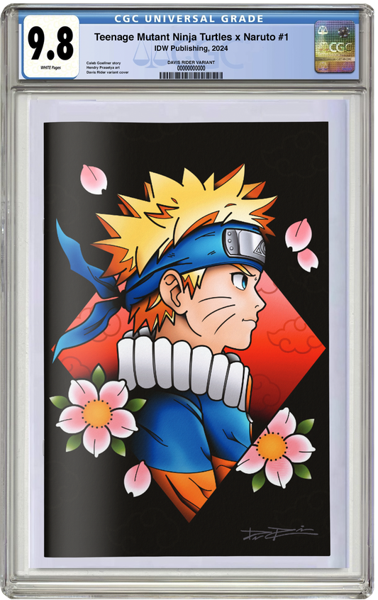 PREORDER: CGC 9.8 TMNT x Naruto #1 Davis Rider Tattoo Flash Foil Virgin Variant