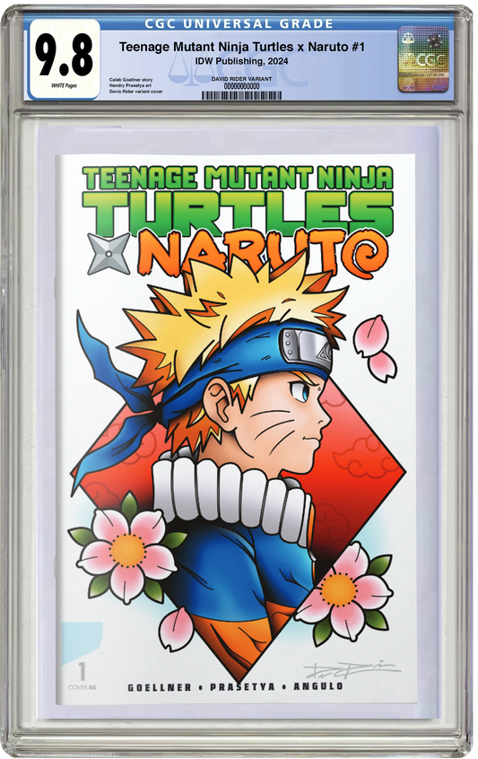 PREORDER: CGC 9.8 TMNT x Naruto #1 Davis Rider Tattoo Flash Trade Dress Variant