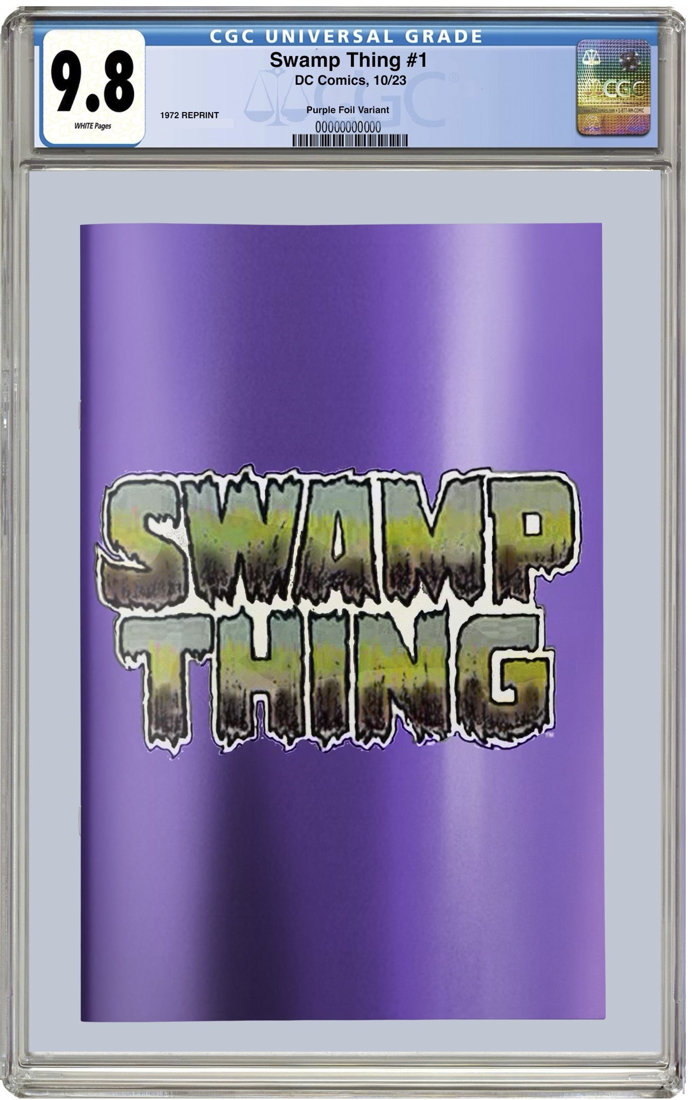 CGC 9.8 Swamp Thing #1 Purple FOIL LOGO 1972 Reprint Print Count LTD 500