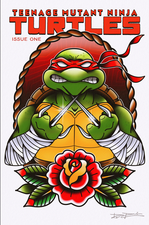 TMNT #1 (2024) American Tattoo Flash Trade Dress (Davis Rider) Variant